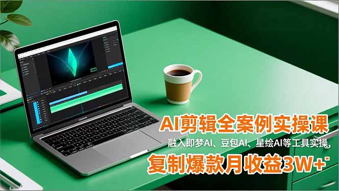 AI剪辑全案例实操课，融入即梦AI、豆包AI、星绘AI等工具实操，复制爆款月收益3W+-小目标云网创