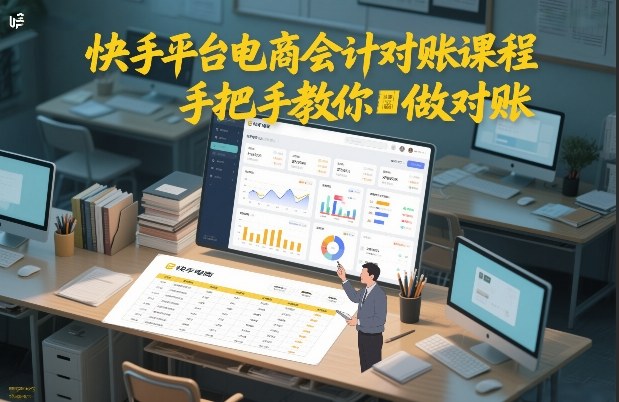 快手平台电商会计对账课程，手把手教你做对账-小目标云网创