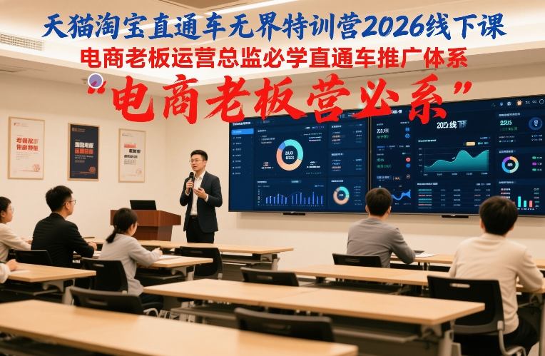 天猫淘宝直通车无界特训营2026线下课，电商老板运营总监必学直通车推广体系-小目标云网创