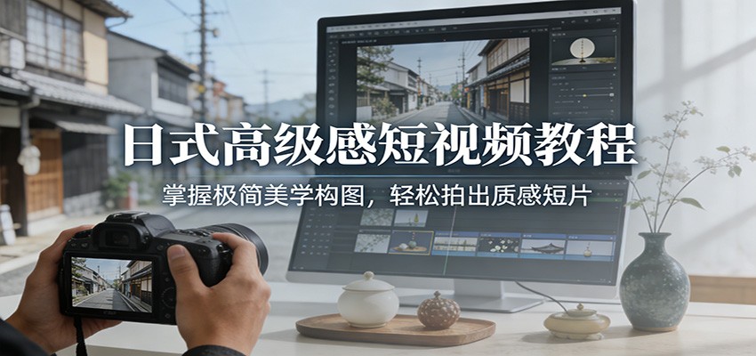 日式高级感短视频教程：掌握极简美学构图，轻松拍出质感短片-小目标云网创