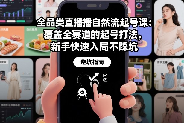 全品类直播自然流起号课：覆盖全赛道的起号打法，新手快速入局不踩坑-小目标云网创