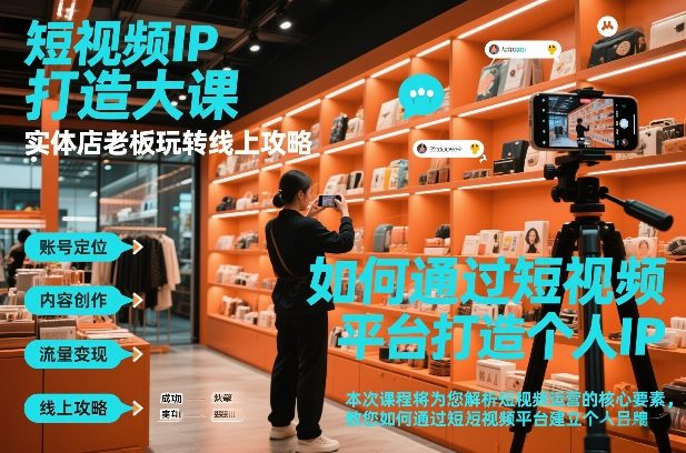短视频ip打造大课，实体店老板玩转线上攻略-小目标云网创